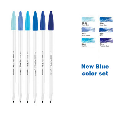 Monami 6 τμχ Κρέμα στυλό Σετ Plus Pen 3000 Pigment 0,4mm Fine Art Marker Liner for Highlighting Drawing Painting School F904