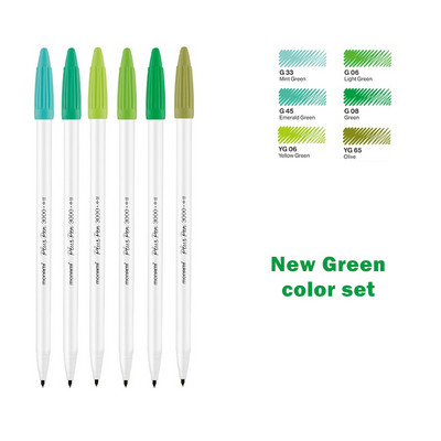 Monami 6 τμχ Κρέμα στυλό Σετ Plus Pen 3000 Pigment 0,4mm Fine Art Marker Liner for Highlighting Drawing Painting School F904
