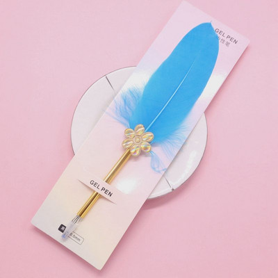 Daugiaspalvis retro plunksnos plunksnos kalakutienos plunksnos rašiklio rinkiniai įstrižai geliniai rašikliai Dovanų rašymo įrankiai Biuro reikmenys mokykloms