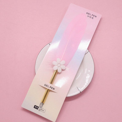 Daugiaspalvis retro plunksnos plunksnos kalakutienos plunksnos rašiklio rinkiniai įstrižai geliniai rašikliai Dovanų rašymo įrankiai Biuro reikmenys mokykloms