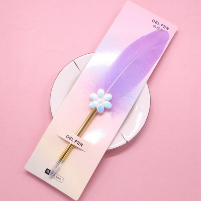 Daugiaspalvis retro plunksnos plunksnos kalakutienos plunksnos rašiklio rinkiniai įstrižai geliniai rašikliai Dovanų rašymo įrankiai Biuro reikmenys mokykloms