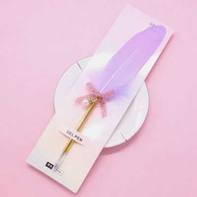 Daugiaspalvis retro plunksnos plunksnos kalakutienos plunksnos rašiklio rinkiniai įstrižai geliniai rašikliai Dovanų rašymo įrankiai Biuro reikmenys mokykloms