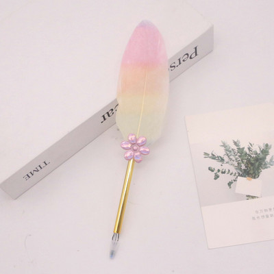 Daugiaspalvis retro plunksnos plunksnos kalakutienos plunksnos rašiklio rinkiniai įstrižai geliniai rašikliai Dovanų rašymo įrankiai Biuro reikmenys mokykloms