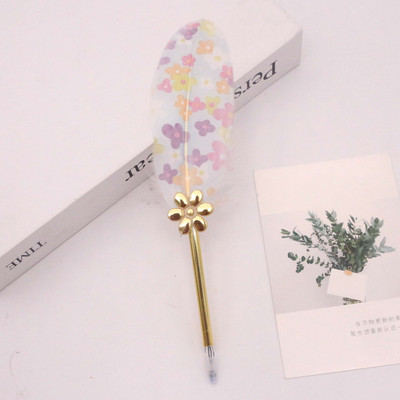 Daugiaspalvis retro plunksnos plunksnos kalakutienos plunksnos rašiklio rinkiniai įstrižai geliniai rašikliai Dovanų rašymo įrankiai Biuro reikmenys mokykloms