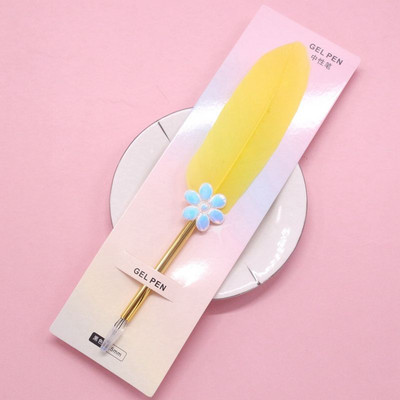 Daugiaspalvis retro plunksnos plunksnos kalakutienos plunksnos rašiklio rinkiniai įstrižai geliniai rašikliai Dovanų rašymo įrankiai Biuro reikmenys mokykloms