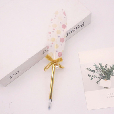 Daugiaspalvis retro plunksnos plunksnos kalakutienos plunksnos rašiklio rinkiniai įstrižai geliniai rašikliai Dovanų rašymo įrankiai Biuro reikmenys mokykloms