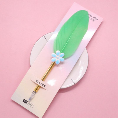 Daugiaspalvis retro plunksnos plunksnos kalakutienos plunksnos rašiklio rinkiniai įstrižai geliniai rašikliai Dovanų rašymo įrankiai Biuro reikmenys mokykloms