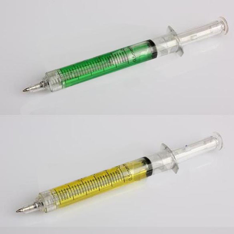 Kemijska olovka od 4 komada s ubrizgavanjem tekućine u obliku šprice Uredski pribor Novi dolazak Kemijska olovka u obliku štrcaljke