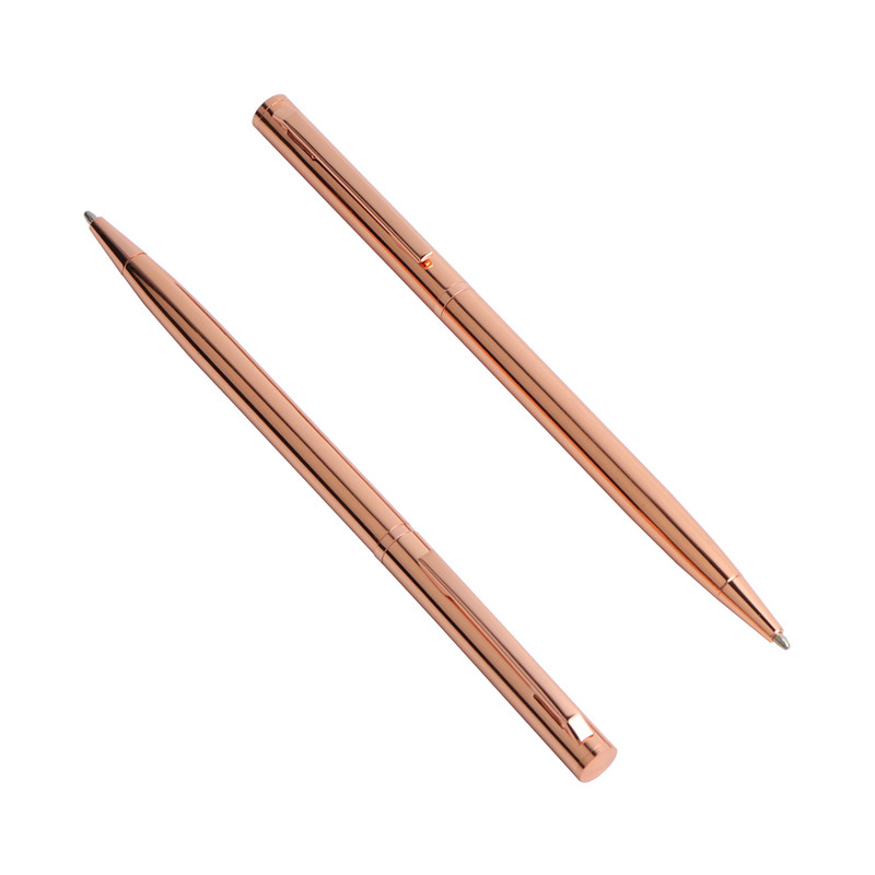 2/20/KOM Kemijska olovka od ružičastog zlata Rotirajuća metalna kemijska olovka od nehrđajućeg čelika Pribor za uredski i školski pribor