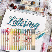 3 kom retro olovke s kistom u boji Set mekanih kistova Kaligrafija Dvostrani fini linijski natpisi Umjetnički crtež akvarelom koji se može miješati