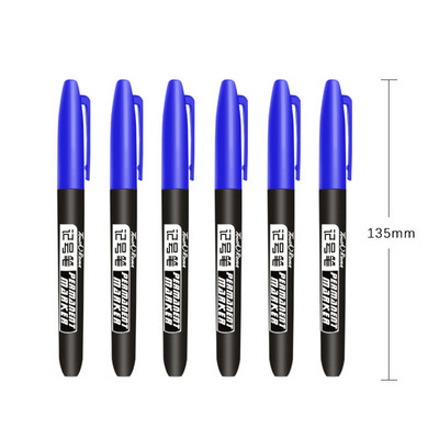 6PCS Markeri Crno Plavi Crveni Učenički kist za umjetničko slikanje Manga torba Školski pribor