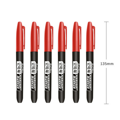 6PCS Markeri Crno Plavi Crveni Učenički kist za umjetničko slikanje Manga torba Školski pribor