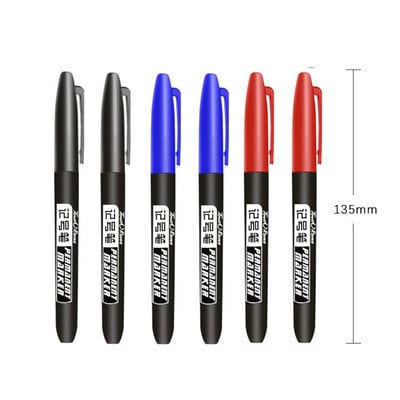 6PCS Markeri Crno Plavi Crveni Učenički kist za umjetničko slikanje Manga torba Školski pribor