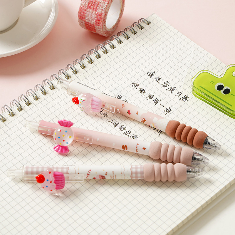 3 tk/komplekt Sweet Dessert Mehaanilised geeltindipliiatsid Kooli kontoritarbed Kingitus Kirjatarbed Armsad pastapliiatsid Laste auhinnad