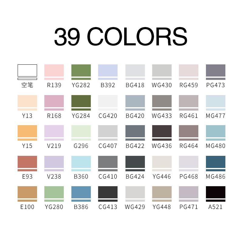 39 Markere late de culoare Linie de alcool lată 20 mm Markere pentru schiță Rechizite școlare de artă Set de desen Rechizite școlare