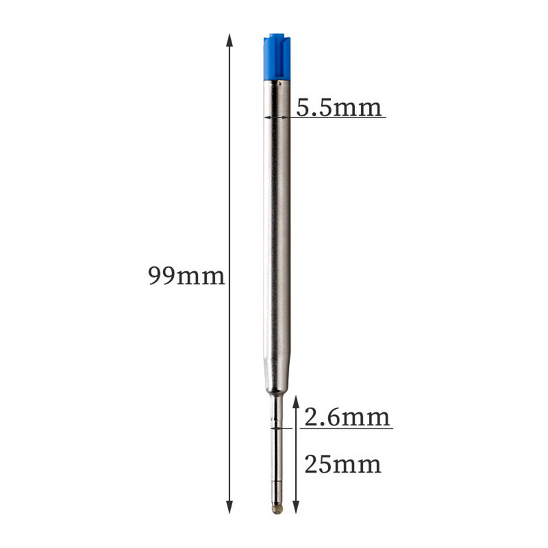 10 tk 9,8 cm vahetatav metallist pliiatsi täitmine 0,7 mm universaalne sinine, must pastapliiats, täitmine tindikassett Kontori koolitarbed