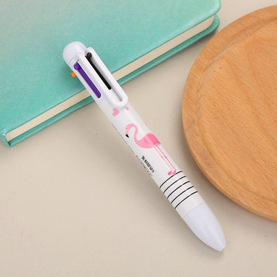 2tk multifunktsionaalne flamingo mitmevärviline pastapliiats 6-ühes värviline pastapliiats, kirjatarbed loomingulised koolitarbed