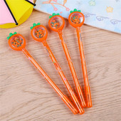 Plastikinis 10 vnt. madingas, netepantis parašas, oranžinis juodas rašalinis rašiklis, morkų dizainas studentams