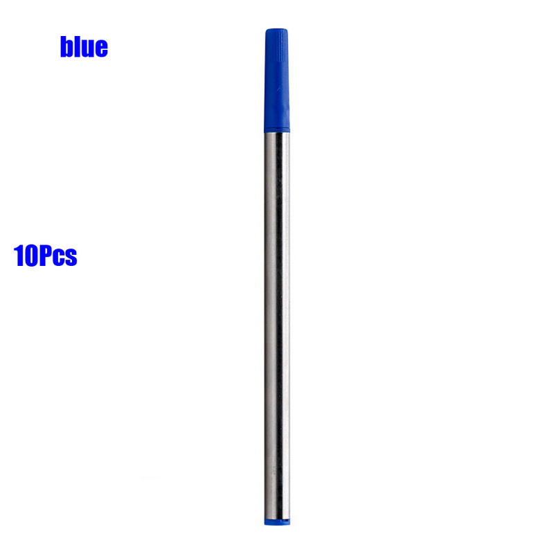10 gab./partija Augstas kvalitātes izmērs 111mm zila melna krāsa tintes uzpilde Rollerball pildspalva 0,5mm uzgali Biroja kancelejas piederumu rakstīšanai