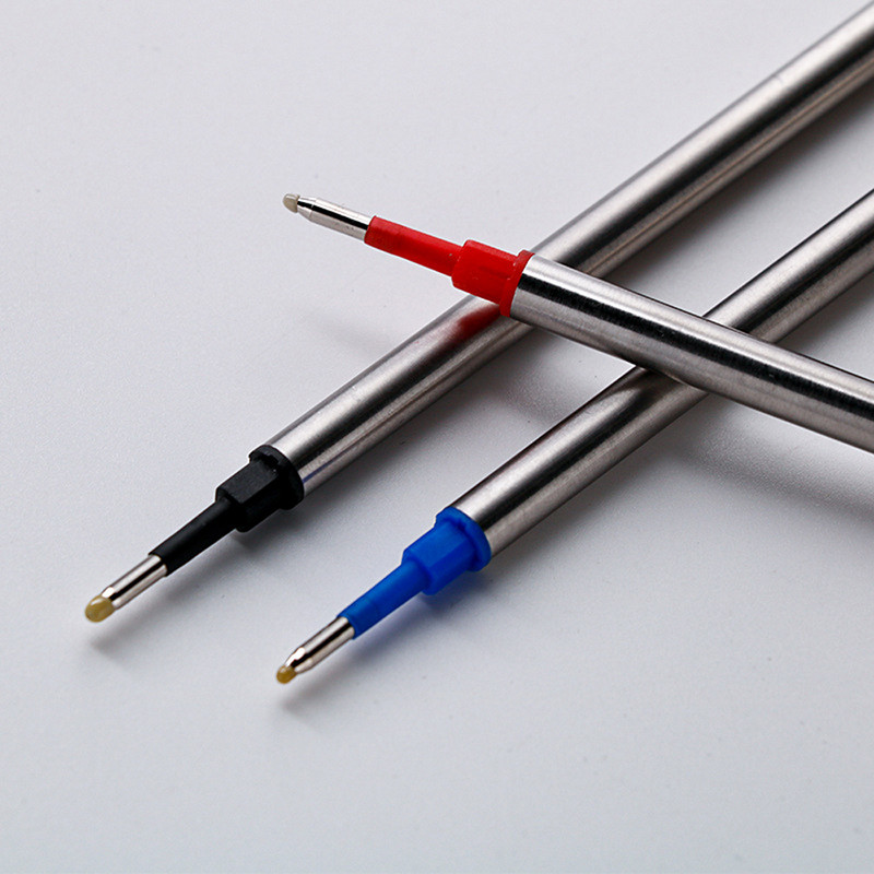 10 gab./partija Augstas kvalitātes izmērs 111mm zila melna krāsa tintes uzpilde Rollerball pildspalva 0,5mm uzgali Biroja kancelejas piederumu rakstīšanai