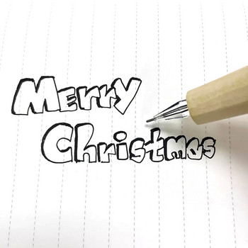 Дървена анимационна химикалка Santa Claus Xmas Tree Deer Химикалка Весела Коледа Подаръци Канцеларски материали Инструмент за писане Офис Училищни пособия