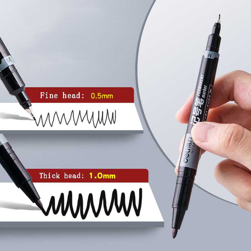 6 komada kreativne dvostrane oznake u boji, crtanje umjetničkih skica s otkucavajućim crtama, studentski crtani marker s grafitima, školski pribor