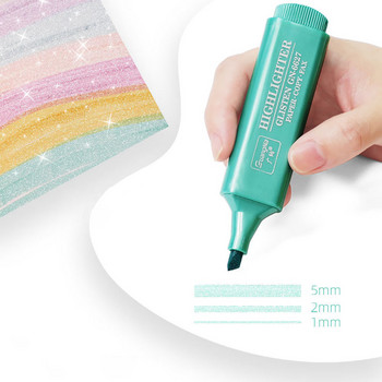Morandi Highlighter Marker Water-based Pigment Single Head 8 Metallic Color Marker Pen Drawing Granticary Schools of Office