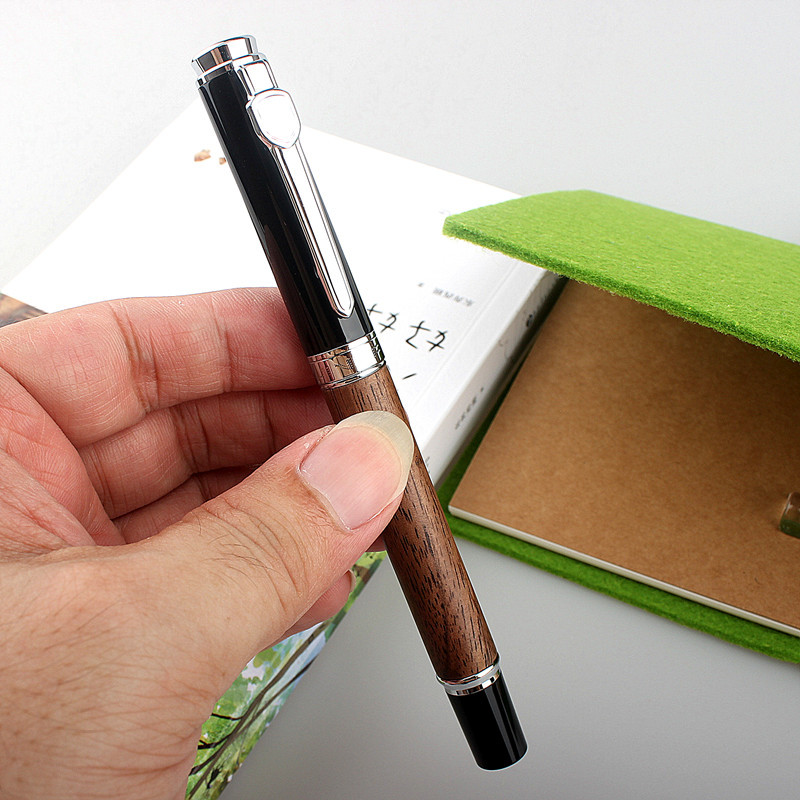 Jinhao luksuzna drvena caneta rollerball metalna srebrna dodatna oprema kuglična gel olovka roler olovka uredski pribor olovke s potpisom