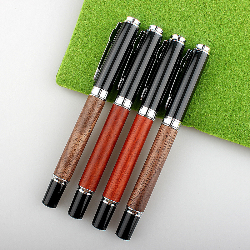 Jinhao luksuzna drvena caneta rollerball metalna srebrna dodatna oprema kuglična gel olovka roler olovka uredski pribor olovke s potpisom