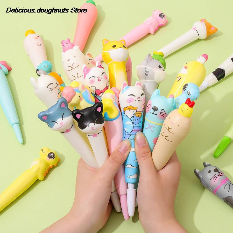 Minkštas mielas vienaragio katės gelio rašiklis „Kawaii“ raštinės reikmenys, mokykliniai reikmenys, dekompresinis kūrybingas saldus animacinis rašiklis