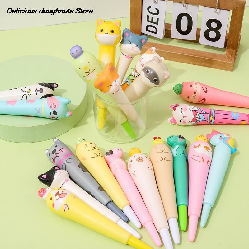 Minkštas mielas vienaragio katės gelio rašiklis „Kawaii“ raštinės reikmenys, mokykliniai reikmenys, dekompresinis kūrybingas saldus animacinis rašiklis