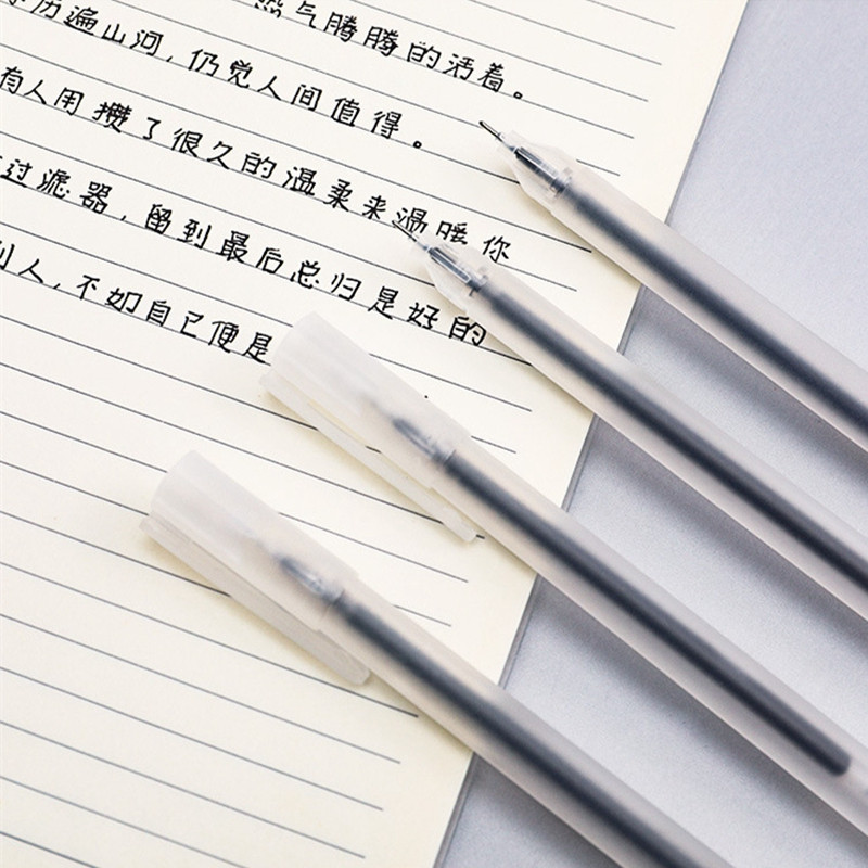 10 kom/set crna gel olovka za studentski ispit Uredski potpis prozirna olovka slatka stacionarna potrepština neutralna olovka 0,5 mm