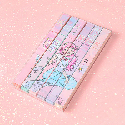 6 vienetų Lytwtw mielas Kawaii dvylikos mergaičių žvaigždynų paryškinimo įtaisas mokyklinių reikmenų dovana