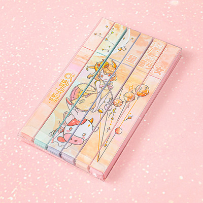 6 vienetų Lytwtw mielas Kawaii dvylikos mergaičių žvaigždynų paryškinimo įtaisas mokyklinių reikmenų dovana