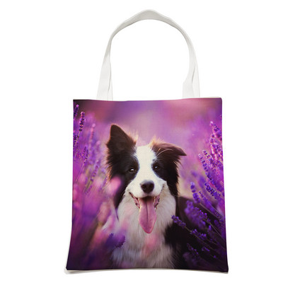 Ležerni pas, slatki škotski granični škotski ovčar, ženska torba za kupnju, modna torba za kućne ljubimce, životinje, torba na rame za studente, sklopiva za višekratnu upotrebu