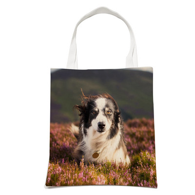 Ležerni pas, slatki škotski granični škotski ovčar, ženska torba za kupnju, modna torba za kućne ljubimce, životinje, torba na rame za studente, sklopiva za višekratnu upotrebu