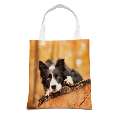 Ležerni pas, slatki škotski granični škotski ovčar, ženska torba za kupnju, modna torba za kućne ljubimce, životinje, torba na rame za studente, sklopiva za višekratnu upotrebu