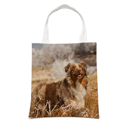 Ležerni pas, slatki škotski granični škotski ovčar, ženska torba za kupnju, modna torba za kućne ljubimce, životinje, torba na rame za studente, sklopiva za višekratnu upotrebu