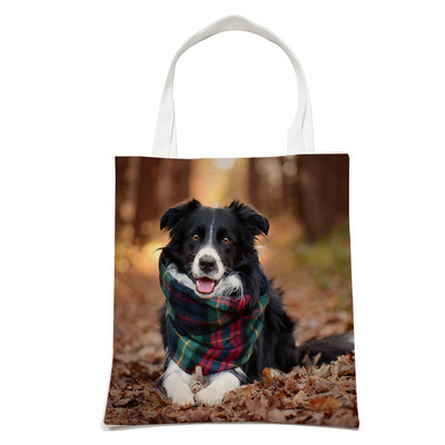 Ležerni pas, slatki škotski granični škotski ovčar, ženska torba za kupnju, modna torba za kućne ljubimce, životinje, torba na rame za studente, sklopiva za višekratnu upotrebu