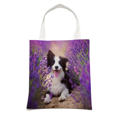 Ležerni pas, slatki škotski granični škotski ovčar, ženska torba za kupnju, modna torba za kućne ljubimce, životinje, torba na rame za studente, sklopiva za višekratnu upotrebu