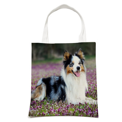 Ležerni pas, slatki škotski granični škotski ovčar, ženska torba za kupnju, modna torba za kućne ljubimce, životinje, torba na rame za studente, sklopiva za višekratnu upotrebu