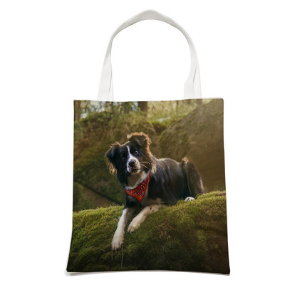 Ležerni pas, slatki škotski granični škotski ovčar, ženska torba za kupnju, modna torba za kućne ljubimce, životinje, torba na rame za studente, sklopiva za višekratnu upotrebu