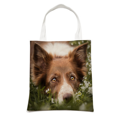 Ležerni pas, slatki škotski granični škotski ovčar, ženska torba za kupnju, modna torba za kućne ljubimce, životinje, torba na rame za studente, sklopiva za višekratnu upotrebu