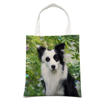 Ležerni pas, slatki škotski granični škotski ovčar, ženska torba za kupnju, modna torba za kućne ljubimce, životinje, torba na rame za studente, sklopiva za višekratnu upotrebu