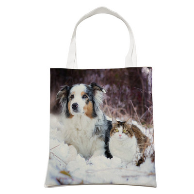 Ležerni pas, slatki škotski granični škotski ovčar, ženska torba za kupnju, modna torba za kućne ljubimce, životinje, torba na rame za studente, sklopiva za višekratnu upotrebu