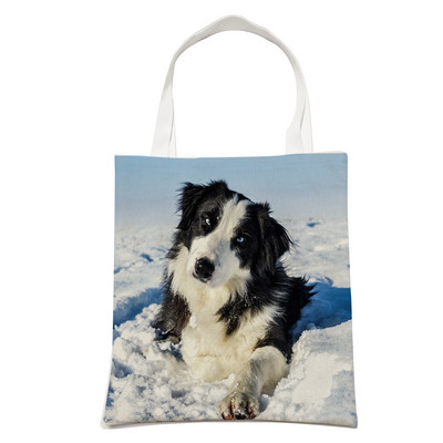 Ležerni pas, slatki škotski granični škotski ovčar, ženska torba za kupnju, modna torba za kućne ljubimce, životinje, torba na rame za studente, sklopiva za višekratnu upotrebu