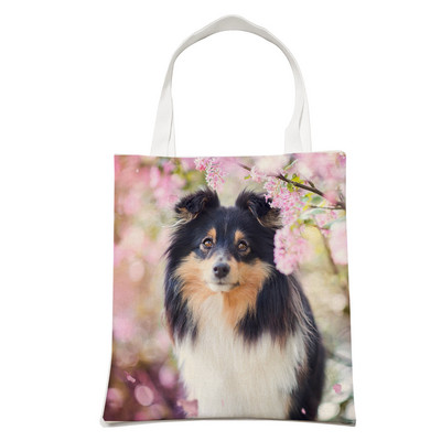 Ležerni pas, slatki škotski granični škotski ovčar, ženska torba za kupnju, modna torba za kućne ljubimce, životinje, torba na rame za studente, sklopiva za višekratnu upotrebu