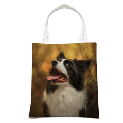 Ležerni pas, slatki škotski granični škotski ovčar, ženska torba za kupnju, modna torba za kućne ljubimce, životinje, torba na rame za studente, sklopiva za višekratnu upotrebu