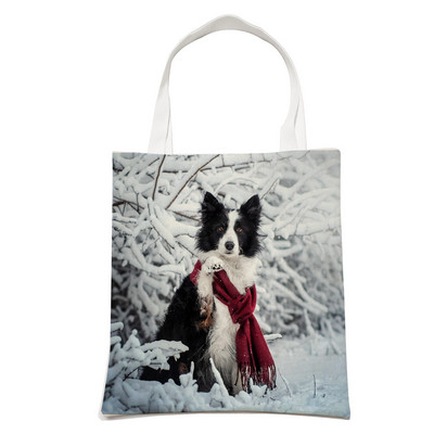 Ležerni pas, slatki škotski granični škotski ovčar, ženska torba za kupnju, modna torba za kućne ljubimce, životinje, torba na rame za studente, sklopiva za višekratnu upotrebu