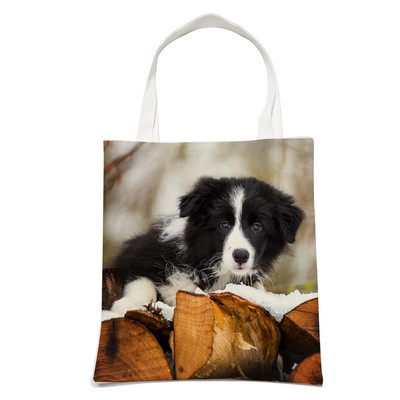 Ležerni pas, slatki škotski granični škotski ovčar, ženska torba za kupnju, modna torba za kućne ljubimce, životinje, torba na rame za studente, sklopiva za višekratnu upotrebu